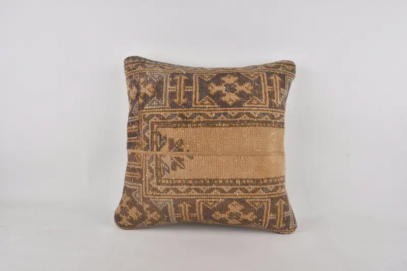 Handwoven Cushion Case, Pillow, 24x24 Orange Pillow, Vintage Kilim Throw Pillow, Boho Pillow, Vintage Throw Pillow Sham, Kilim Pillow Cover - 1