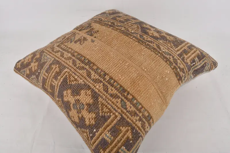 Handwoven Cushion Case, Pillow, 24x24 Orange Pillow, Vintage Kilim Throw Pillow, Boho Pillow, Vintage Throw Pillow Sham, Kilim Pillow Cover - 6