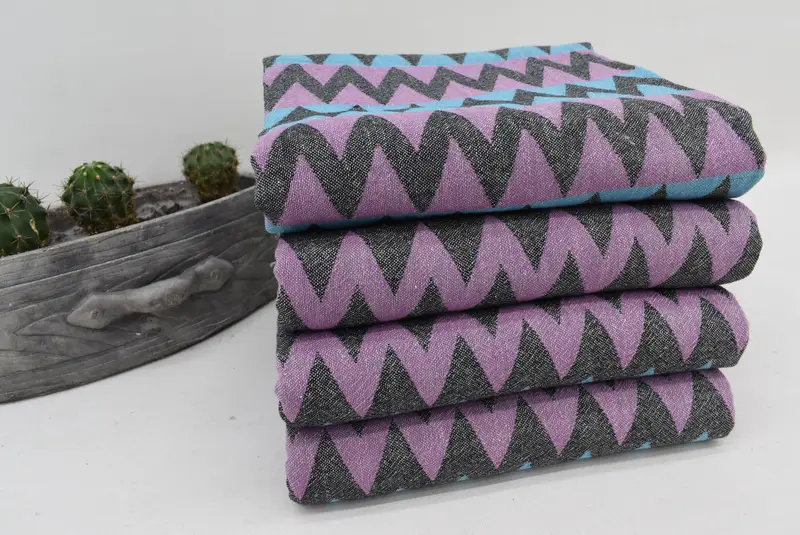 70x40 Cotton Zigzag Design Towel, Family Gift Basket, Custom Towel, Beach Towel Bulk, Gift For Best Friend, Friends Beach Towel, Absorbent towel - 7