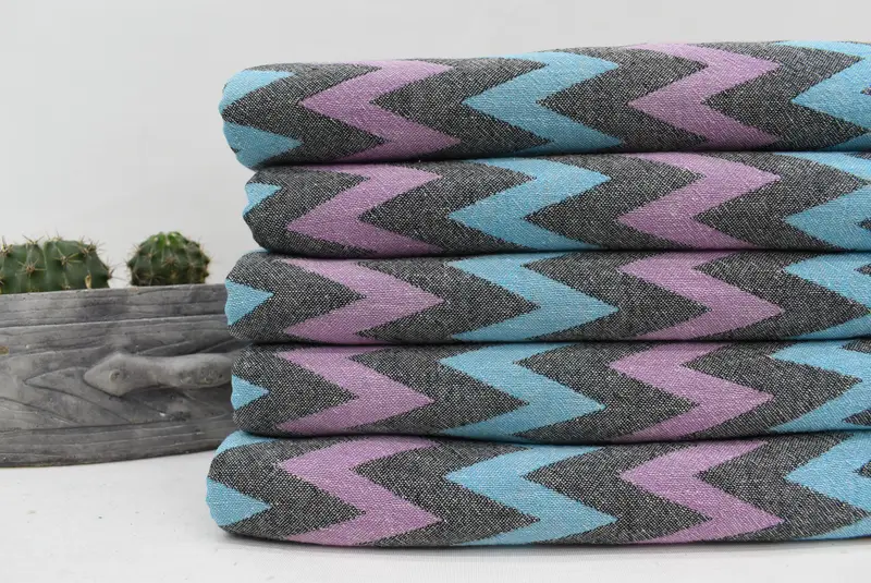 70x40 Cotton Zigzag Design Towel, Family Gift Basket, Custom Towel, Beach Towel Bulk, Gift For Best Friend, Friends Beach Towel, Absorbent towel - 2