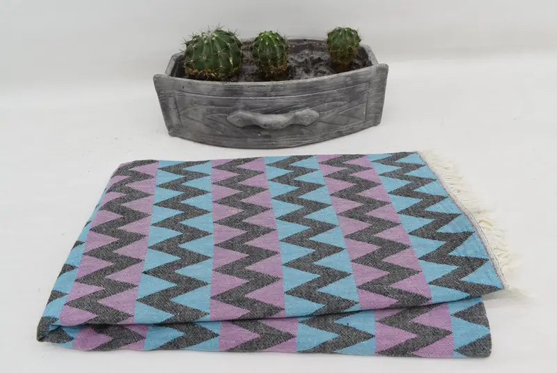 70x40 Cotton Zigzag Design Towel, Family Gift Basket, Custom Towel, Beach Towel Bulk, Gift For Best Friend, Friends Beach Towel, Absorbent towel - 3