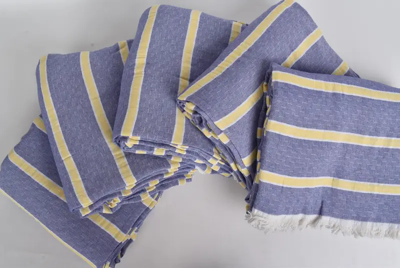Personalized Gifts, Gift For Wedding Day, 96x84 Cotton Striped Towel, Summer Gift, Throw Blanket Couch, Turkish Blanket, Wedding Anniversary Gift - 4