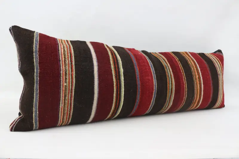 Square Throw Pillow, Ethnic Throw Cushion Cover, Home Decor Pillow, Kilim Cushion Sham, Cushion, 16x48 Brown Cushion, Vintage Pillow - 3