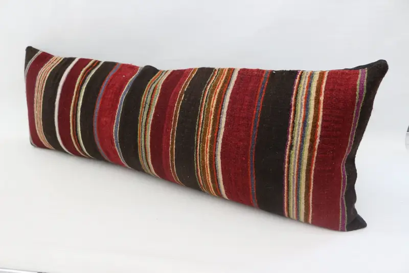 Square Throw Pillow, Ethnic Throw Cushion Cover, Home Decor Pillow, Kilim Cushion Sham, Cushion, 16x48 Brown Cushion, Vintage Pillow - 5