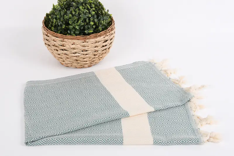 Toalla de cocina personalizada, toalla de diamante de algodón 36x20, toalla de mano turca, regalo de aniversario de bodas, regalo de calentamiento de la casa, toalla de cocina de monograma - 4