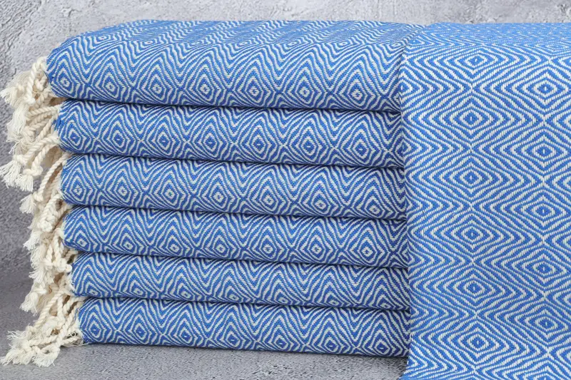 Monogrammed Hand Towel, Turkish Hand Towel, Bridesmaid Towel, 36x18 Cotton Zigzag Diamond Towel, Wedding Day Gift For Bride, Personalized Gifts - 1