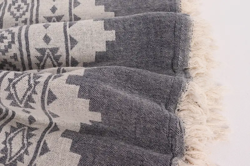 Organic Throw, Aesthetic Blanket, Boho Throw Blankets, Tablecloth, 86x56 Cotton Kilim Towel, Decorative Bedspread, Throw Blanket, Baby Boy Gift - 8