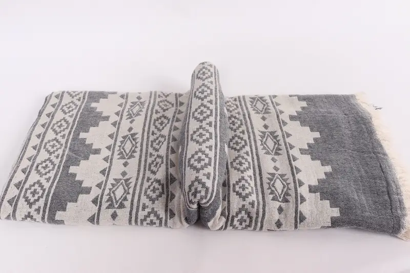 Organic Throw, Aesthetic Blanket, Boho Throw Blankets, Tablecloth, 86x56 Cotton Kilim Towel, Decorative Bedspread, Throw Blanket, Baby Boy Gift - 6
