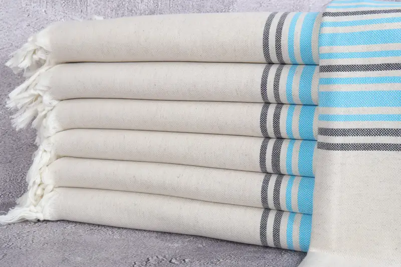 Bathroom Towel, Organic towel, Wedding Gift, 70x40 Linen Striped Towel, Embroidered Turkish Towel, Halloween Bachelorette Party Favors, Thin towel - 1