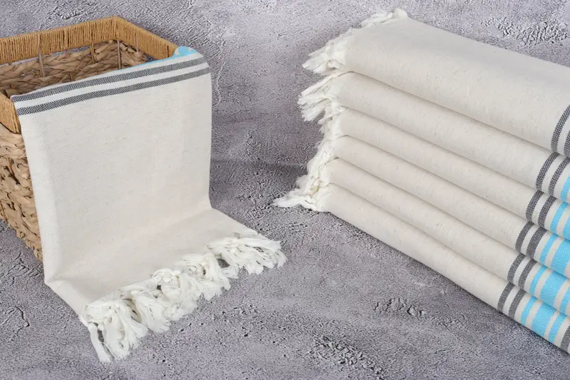 Bathroom Towel, Organic towel, Wedding Gift, 70x40 Linen Striped Towel, Embroidered Turkish Towel, Halloween Bachelorette Party Favors, Thin towel - 3