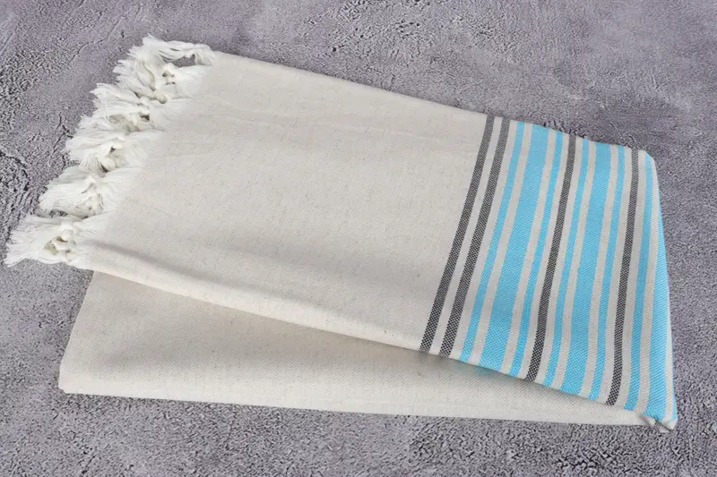 Bathroom Towel, Organic towel, Wedding Gift, 70x40 Linen Striped Towel, Embroidered Turkish Towel, Halloween Bachelorette Party Favors, Thin towel - 6