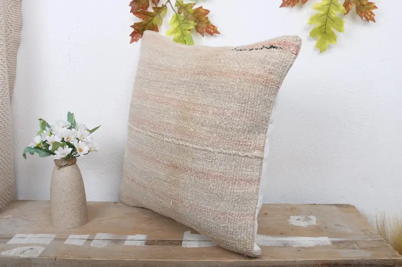 Lounge Throw Pillow Sham, 16x16 Beige Pillow Case, Wholesale Pillow Sham, Interior Designer Pillow, Cushion, Pillow for Sofa, Boho Pillow - 4