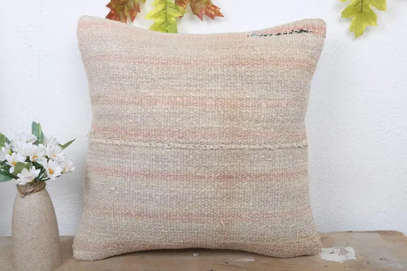 Lounge Throw Pillow Sham, 16x16 Beige Pillow Case, Wholesale Pillow Sham, Interior Designer Pillow, Cushion, Pillow for Sofa, Boho Pillow - 2