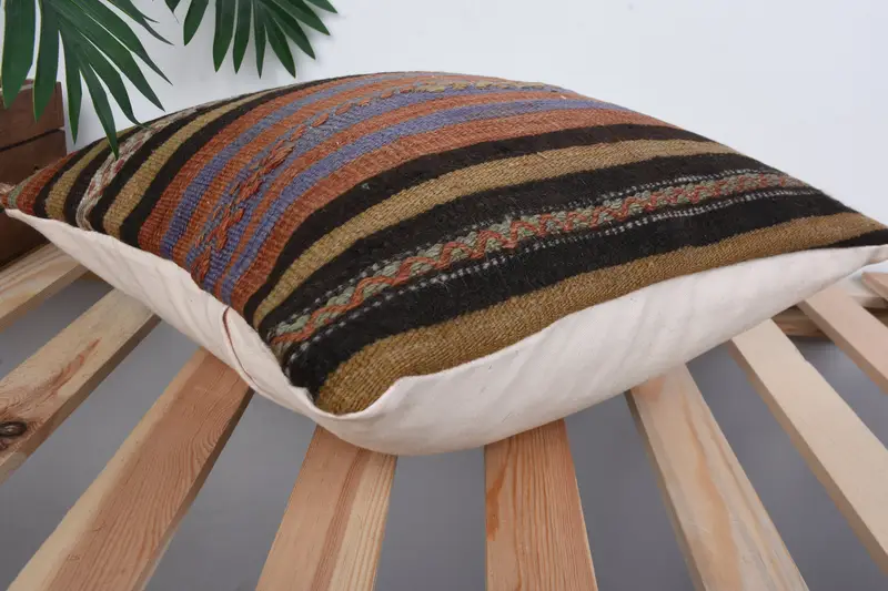 Cushion Case, Bright Pillow Sham, 16x16 Red Cushion Cover, Turkish Kilim Pillow, Boho Pillow, Ethnical Kilim Rug Pillow, Custom Cushion - 6