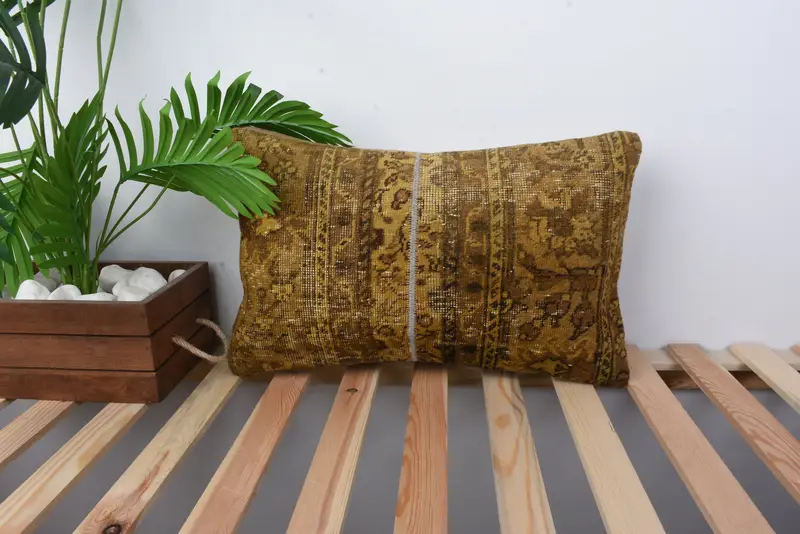 12x20 Brown Cushion Case, Traditional Pillow Cover, Pillow for Sofa, Bohemian Cushion Cushion Case, Pillow Sham, Gift Pillow, Pillow for Couch - 1