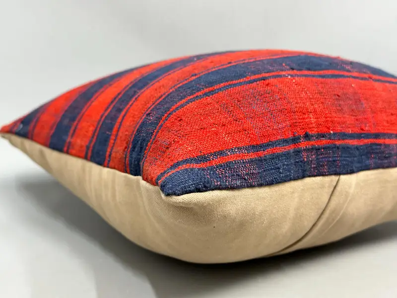 Kilim Cushion Sham, 18x18 Red Pillow, Pillow for Couch, Vintage Kilim Pillow, Bohemian Cushion Pillow Cover, Armchair Cushion Case, Pillow Case - 6