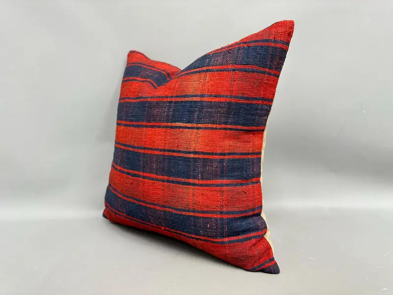 Kilim Cushion Sham, 18x18 Red Pillow, Pillow for Couch, Vintage Kilim Pillow, Bohemian Cushion Pillow Cover, Armchair Cushion Case, Pillow Case - 3