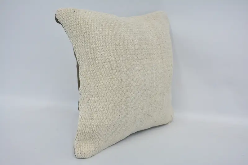 Pillow for Couch, Accent Throw Pillow, Farmhouse Pillow Cover, Pillow Sham, 12x12 White Cushion, Ethnical Kilim Rug Pillow, Handmade Kilim Cushion - 3