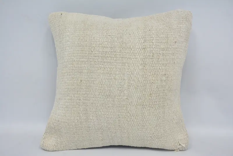 Pillow for Couch, Accent Throw Pillow, Farmhouse Pillow Cover, Pillow Sham, 12x12 White Cushion, Ethnical Kilim Rug Pillow, Handmade Kilim Cushion - 1