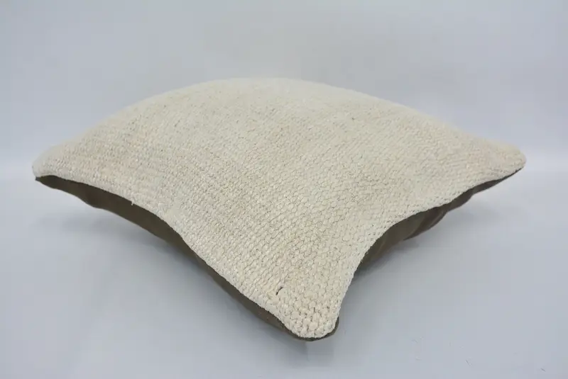 Pillow for Couch, Accent Throw Pillow, Farmhouse Pillow Cover, Pillow Sham, 12x12 White Cushion, Ethnical Kilim Rug Pillow, Handmade Kilim Cushion - 6