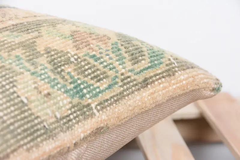 Authentic Cushion, Vintage Kilim Pillow, 14x14 Blue Pillow Case, Boho Pillow Sham Cover, Cushion Case, Turkish Pillow - 7