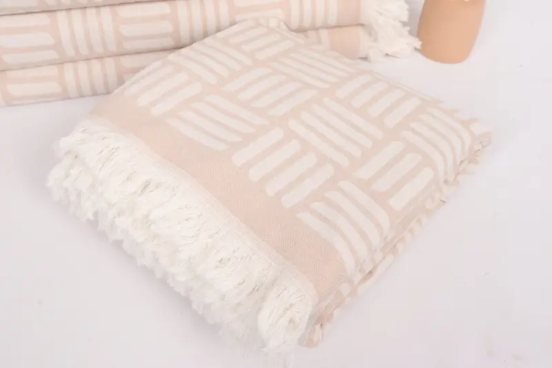 Organic Throw, Bedspread, Engagement Gift, Custom Wedding Gift From Bridesmaid, 96x88 Cotton Geometric Towel, Tablecloth, Throw Blanket Couch - 5