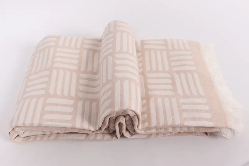 Organic Throw, Bedspread, Engagement Gift, Custom Wedding Gift From Bridesmaid, 96x88 Cotton Geometric Towel, Tablecloth, Throw Blanket Couch - 6