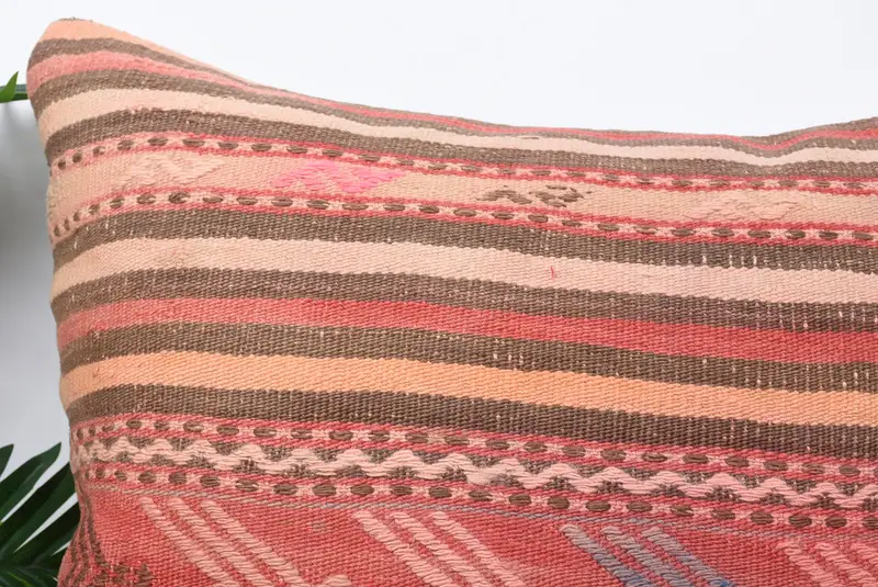 24x24 Red Cushion Case, Colorful Cushion Cover, Meditation Cushion, Ethnical Kilim Rug Pillow, Boho Pillow, Handmade Kilim Cushion, Pillow Cover - 2