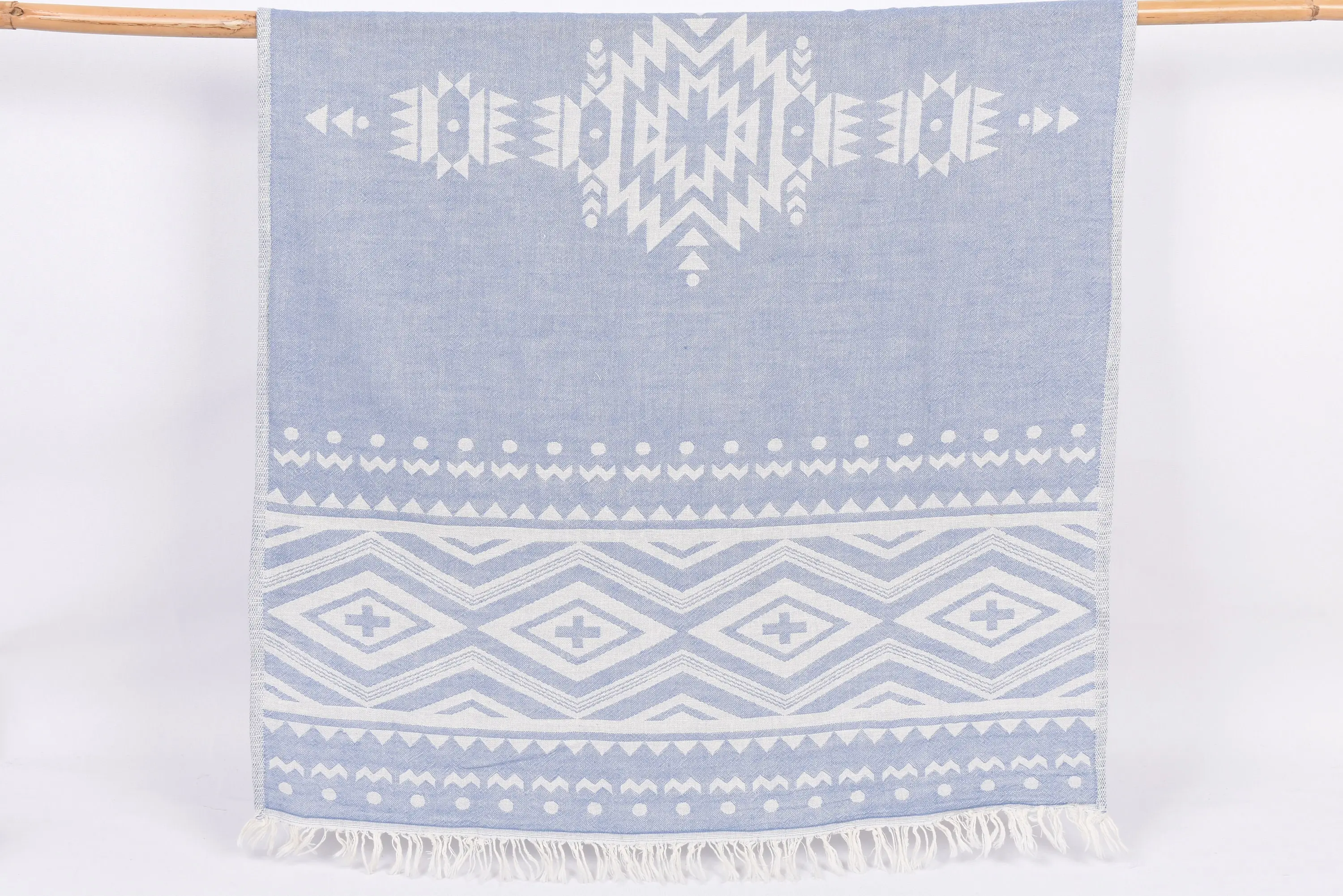 Light Blue Plus Design Dish Towel Organic Cotton, 40x24 Inches - 1