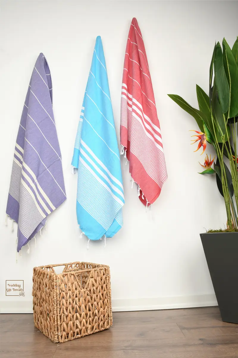 Home Decor Gifts Striped Turkish Cotton Towel Beige, 40x71 Inches