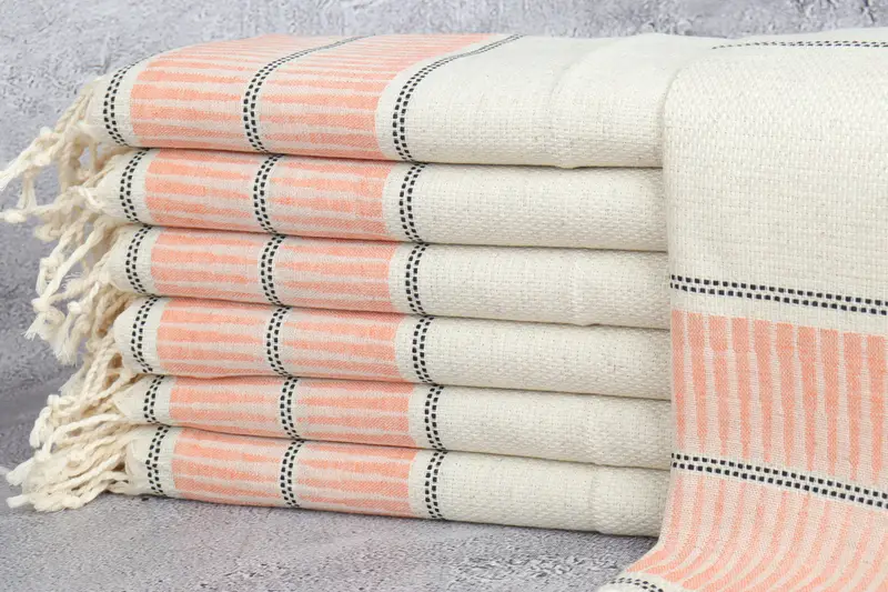 Monogram Hand Towel, Wedding Gift, Wedding Hand Made Gift, Housewarming Gift, Halloween Gifts, Custom Hand Towel, 40x20 Linen Striped Towel - 1