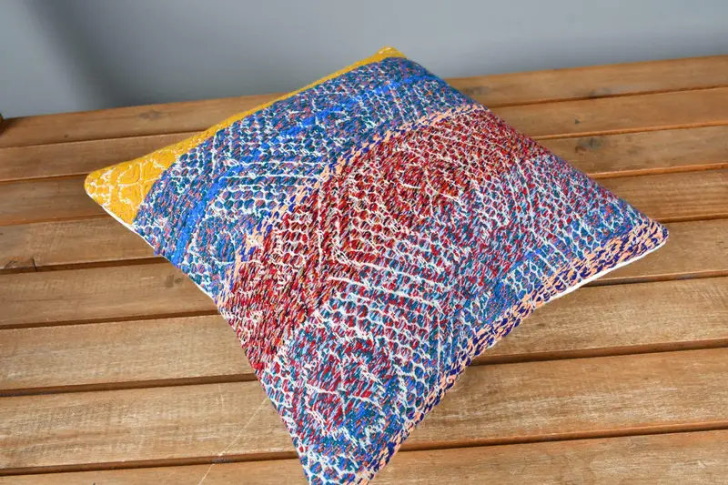 Cubierta de almohada, caja de almohada azul 12x12, cubierta de cojín de mascotas, almohada de kilim vintage, cojín de cama, almohada turca de kilim, almohada de kilim - 2