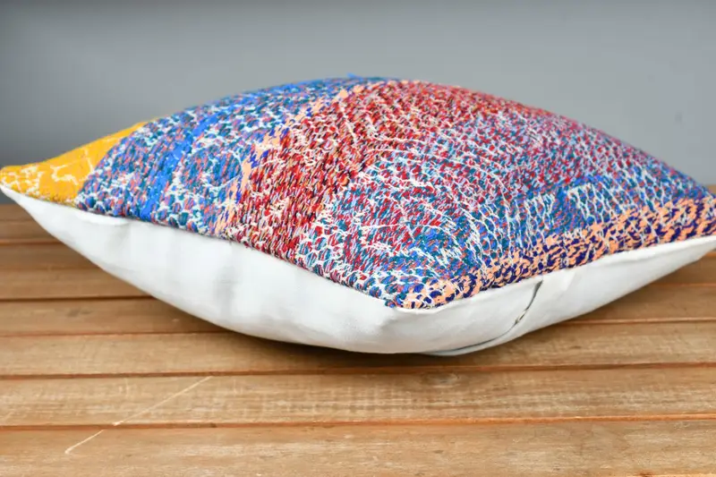 Cubierta de almohada, caja de almohada azul 12x12, cubierta de cojín de mascotas, almohada de kilim vintage, cojín de cama, almohada turca de kilim, almohada de kilim - 4