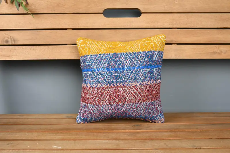 Cubierta de almohada, caja de almohada azul 12x12, cubierta de cojín de mascotas, almohada de kilim vintage, cojín de cama, almohada turca de kilim, almohada de kilim - 6