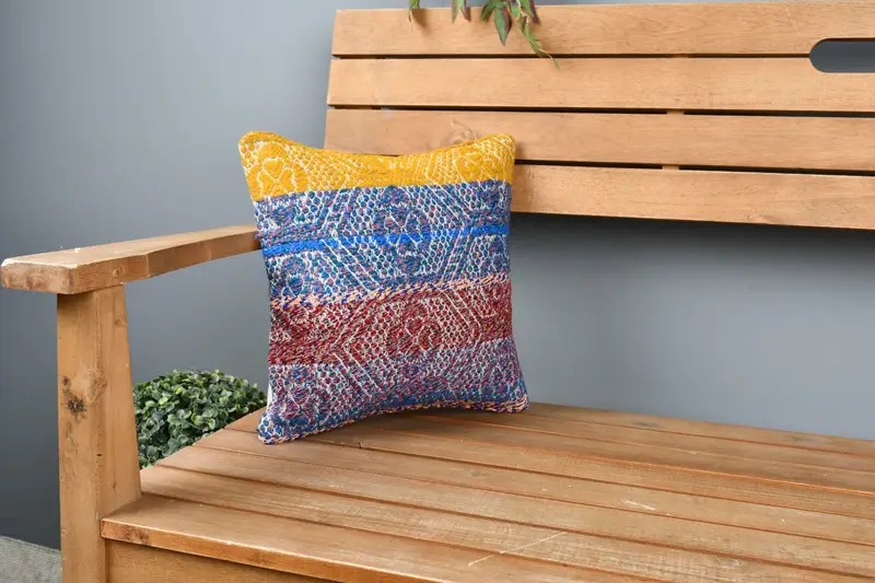 Cubierta de almohada, caja de almohada azul 12x12, cubierta de cojín de mascotas, almohada de kilim vintage, cojín de cama, almohada turca de kilim, almohada de kilim - 1