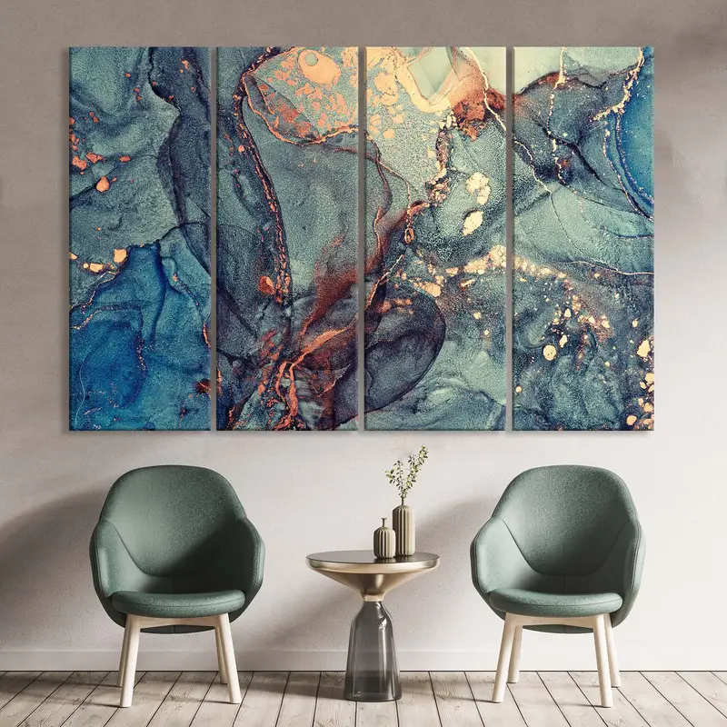 Messy Abstract Canvas, Color Mess Wall Art, Mixing Acrylic Paints, Abstract Fluid Art, Color Waves Abstract Art, Marble Abstract Poster - 4