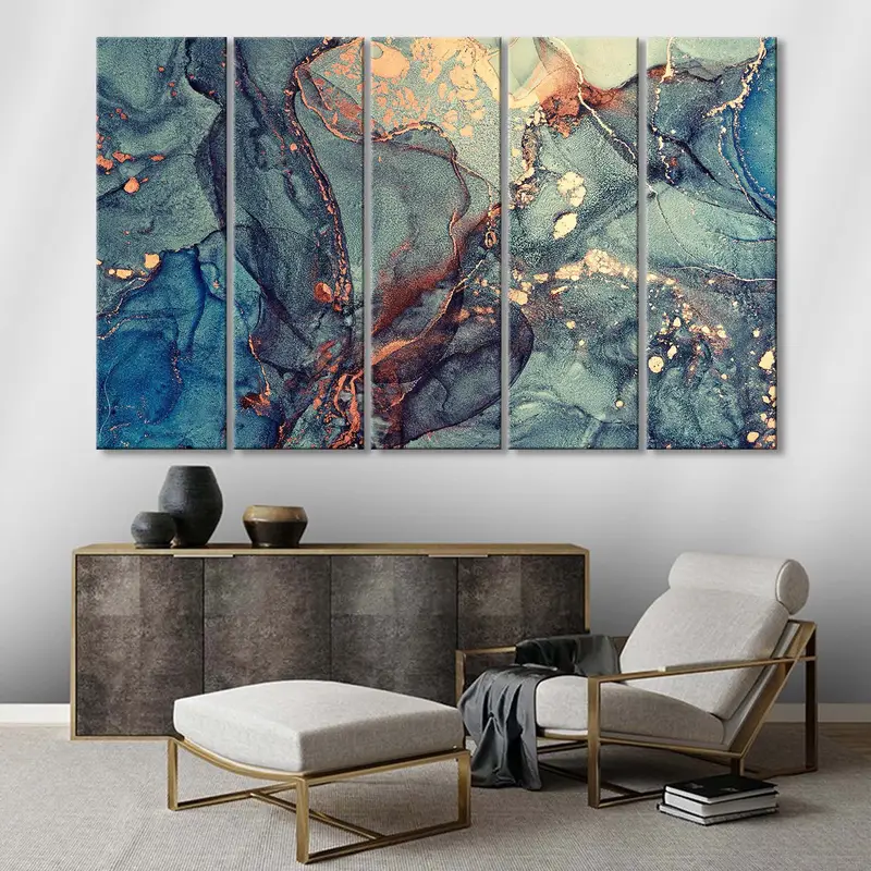 Messy Abstract Canvas, Color Mess Wall Art, Mixing Acrylic Paints, Abstract Fluid Art, Color Waves Abstract Art, Marble Abstract Poster - 5
