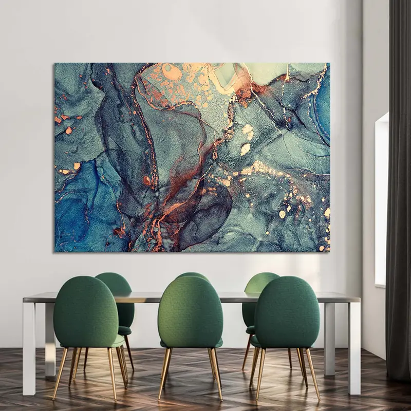 Messy Abstract Canvas, Color Mess Wall Art, Mixing Acrylic Paints, Abstract Fluid Art, Color Waves Abstract Art, Marble Abstract Poster - 2