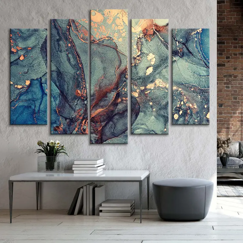 Messy Abstract Canvas, Color Mess Wall Art, Mixing Acrylic Paints, Abstract Fluid Art, Color Waves Abstract Art, Marble Abstract Poster - 3