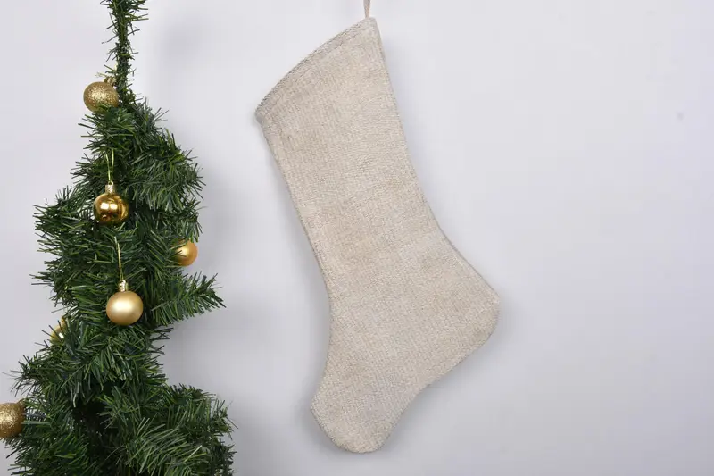 Şenlikli Noel Süsleri Deseni, 7 İnç Benzersiz Tatil Çorabı