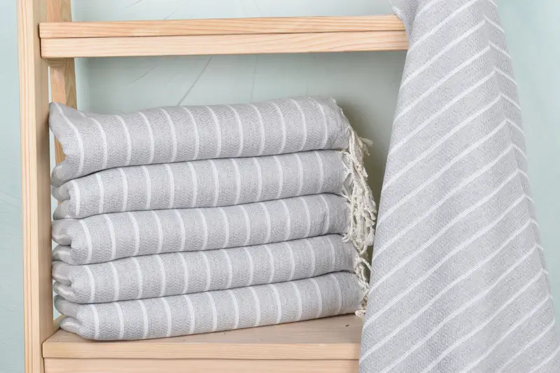 Custom Towel, Organic towel, Handmade Turkish hammam towel, Custom Beach Towels, Anniversary Gift For Her, Gift For Her, 70x40 Cotton Striped Towel - 2