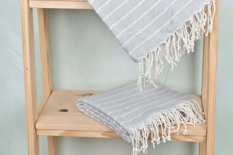 Custom Towel, Organic towel, Handmade Turkish hammam towel, Custom Beach Towels, Anniversary Gift For Her, Gift For Her, 70x40 Cotton Striped Towel - 5