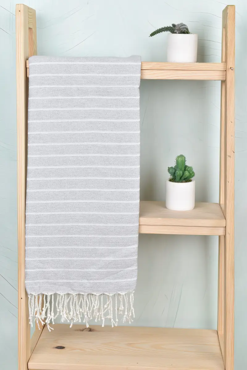 Custom Towel, Organic towel, Handmade Turkish hammam towel, Custom Beach Towels, Anniversary Gift For Her, Gift For Her, 70x40 Cotton Striped Towel - 8