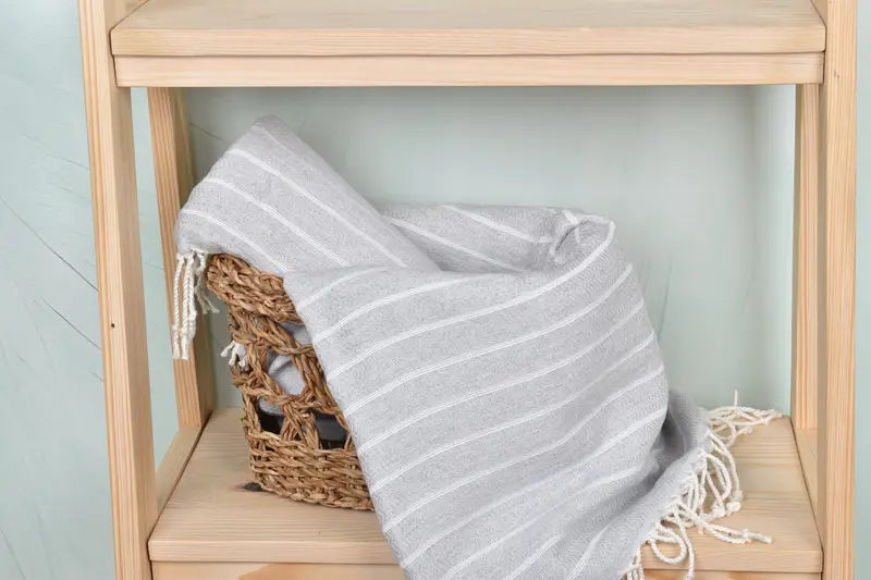 Custom Towel, Organic towel, Handmade Turkish hammam towel, Custom Beach Towels, Anniversary Gift For Her, Gift For Her, 70x40 Cotton Striped Towel - 4