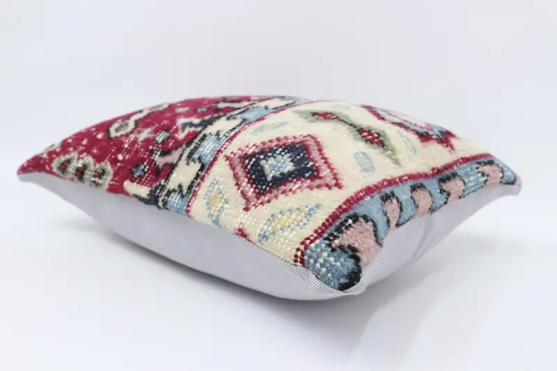 Cushion Cover, Turkish Pillow, Garden Pillow Cover, Wool Kilim Pillow Pillow Cover, 16x24 Red Cushion Cover, Pillow for Sofa, Pillow for Couch - 6