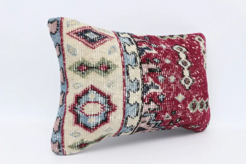 Cushion Cover, Turkish Pillow, Garden Pillow Cover, Wool Kilim Pillow Pillow Cover, 16x24 Red Cushion Cover, Pillow for Sofa, Pillow for Couch - 3