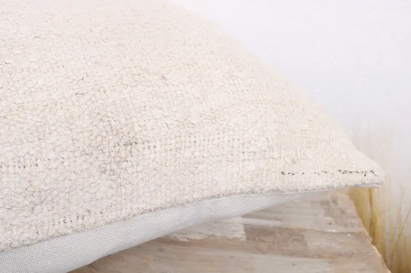 Pillow Cover, 12x20 White Cushion Case, Antique Pillows, Gift Pillow, Art Deco Cushion, Handwoven Cushion Case, Pillow for Sofa - 6