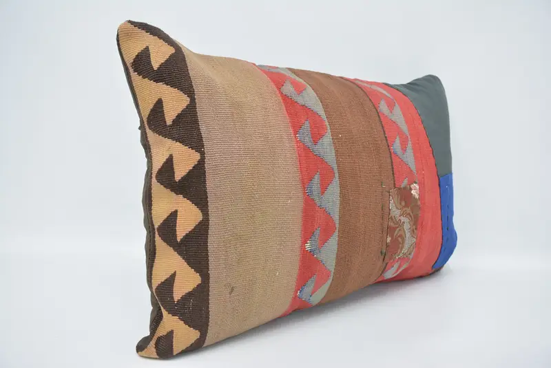 Antique Pillows, Indoor Pillow Case, Cushion Cover, Pillow for Couch, 16x24 Brown Pillow Cover, Throw Kilim Pillow, Cozy Throw Cushion - 3