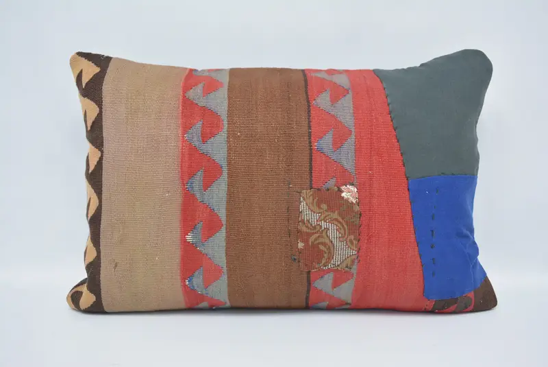 Antique Pillows, Indoor Pillow Case, Cushion Cover, Pillow for Couch, 16x24 Brown Pillow Cover, Throw Kilim Pillow, Cozy Throw Cushion - 1