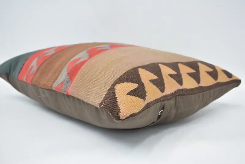 Antique Pillows, Indoor Pillow Case, Cushion Cover, Pillow for Couch, 16x24 Brown Pillow Cover, Throw Kilim Pillow, Cozy Throw Cushion - 6